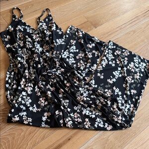 Kaileigh Black Floral Jumpsuit